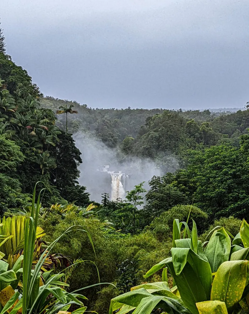 A waterfall in hawaii.