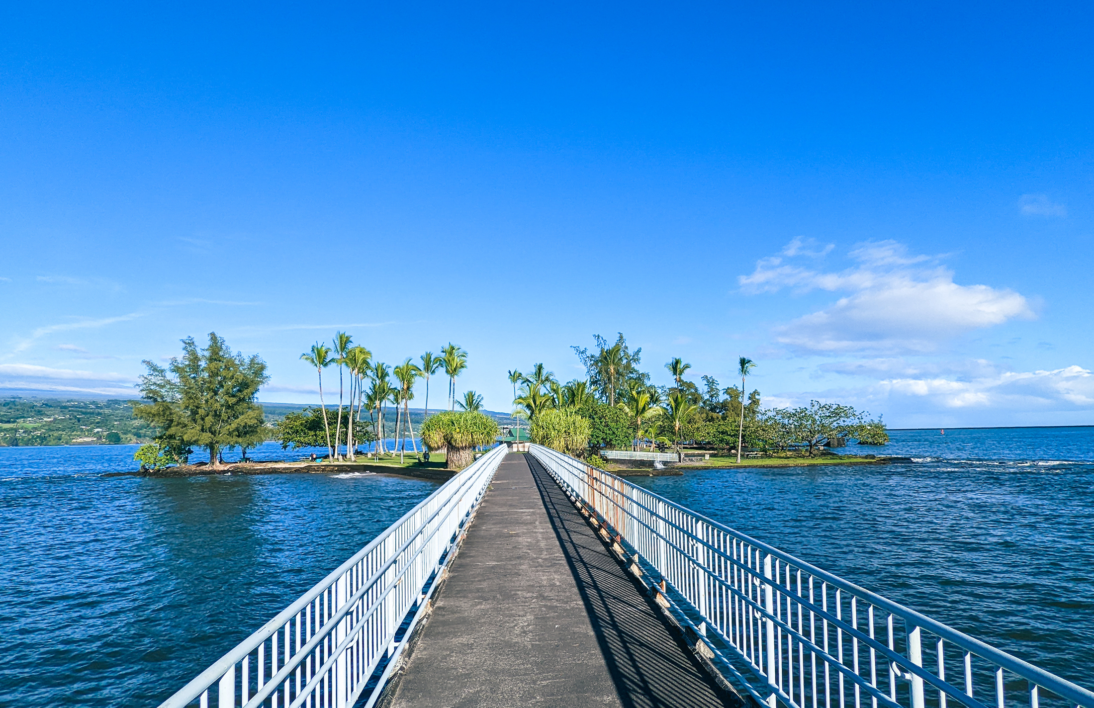 Coconut island in hilo, hawaii as seen from the big island.