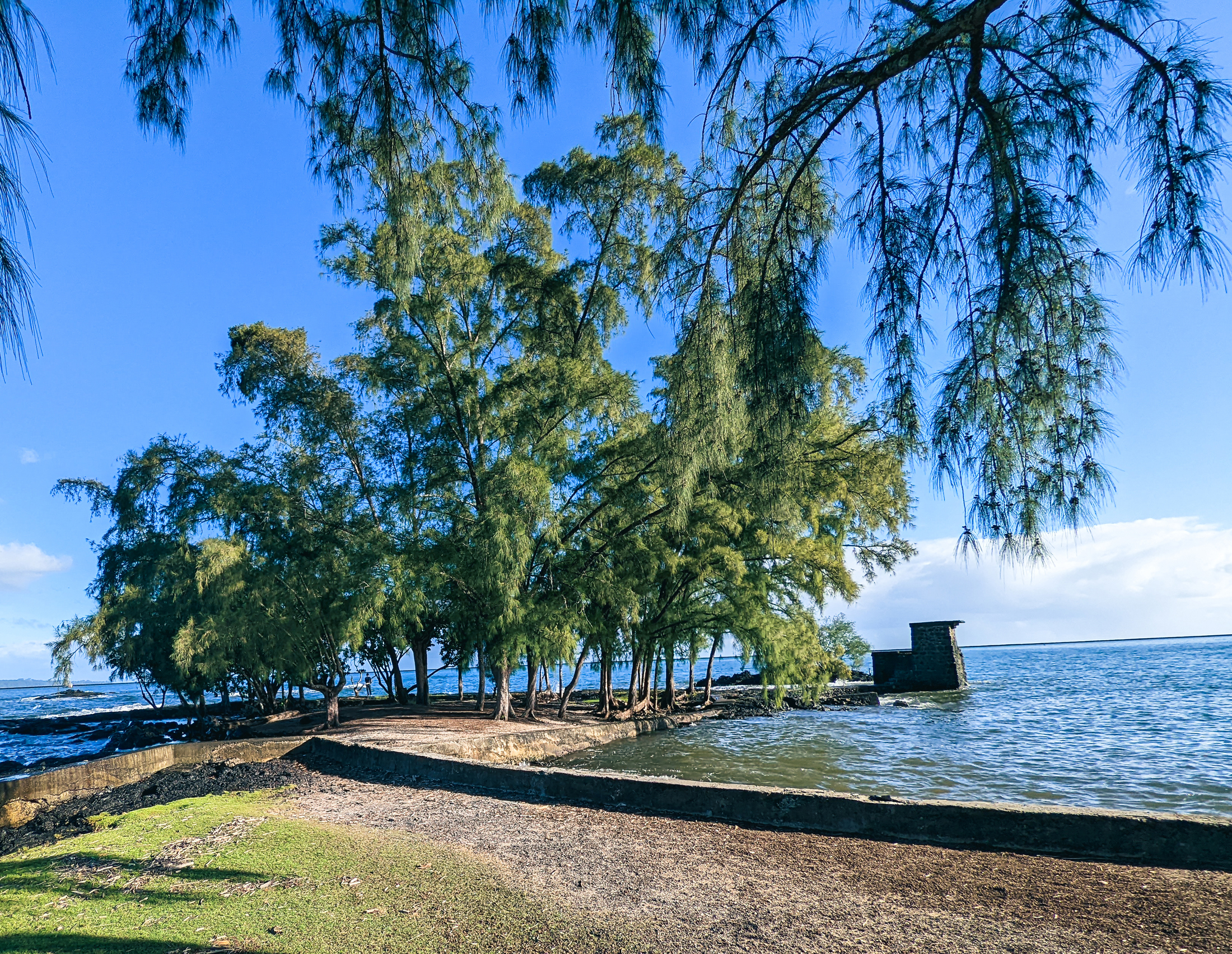 The diving tower at hilo hawaii's coconut island