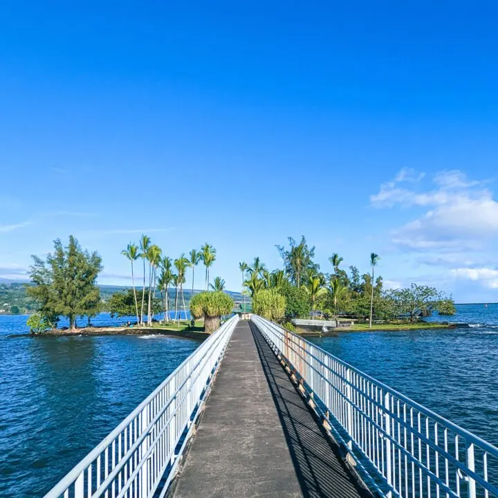 The bridge to Hilo's Coconut Island.