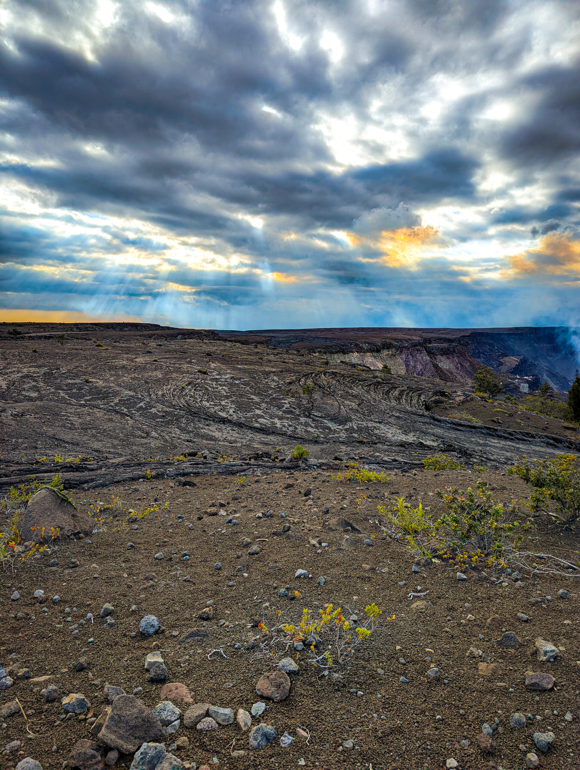 Active volcanic eruption at hawaii volcanoes national park..
