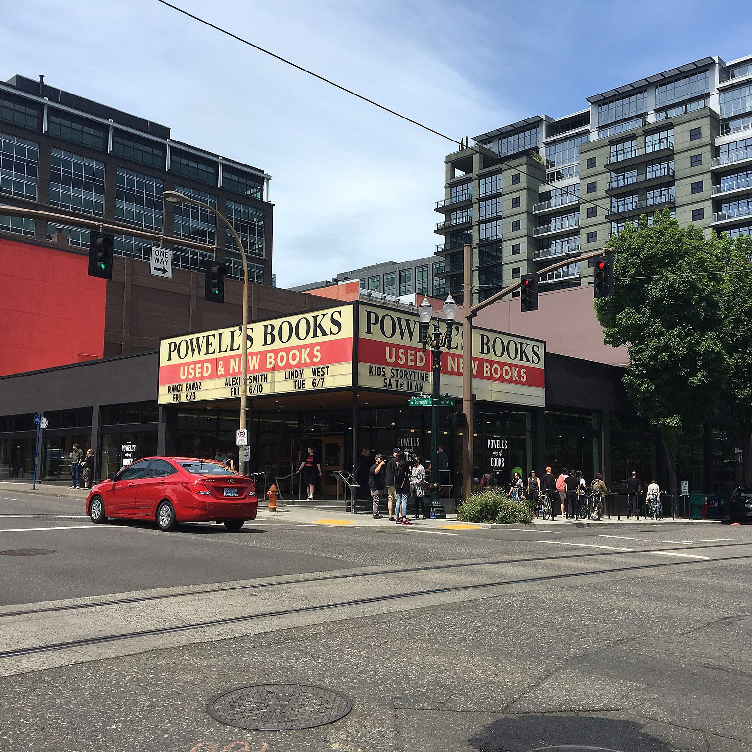 Powells books as seen from corner.