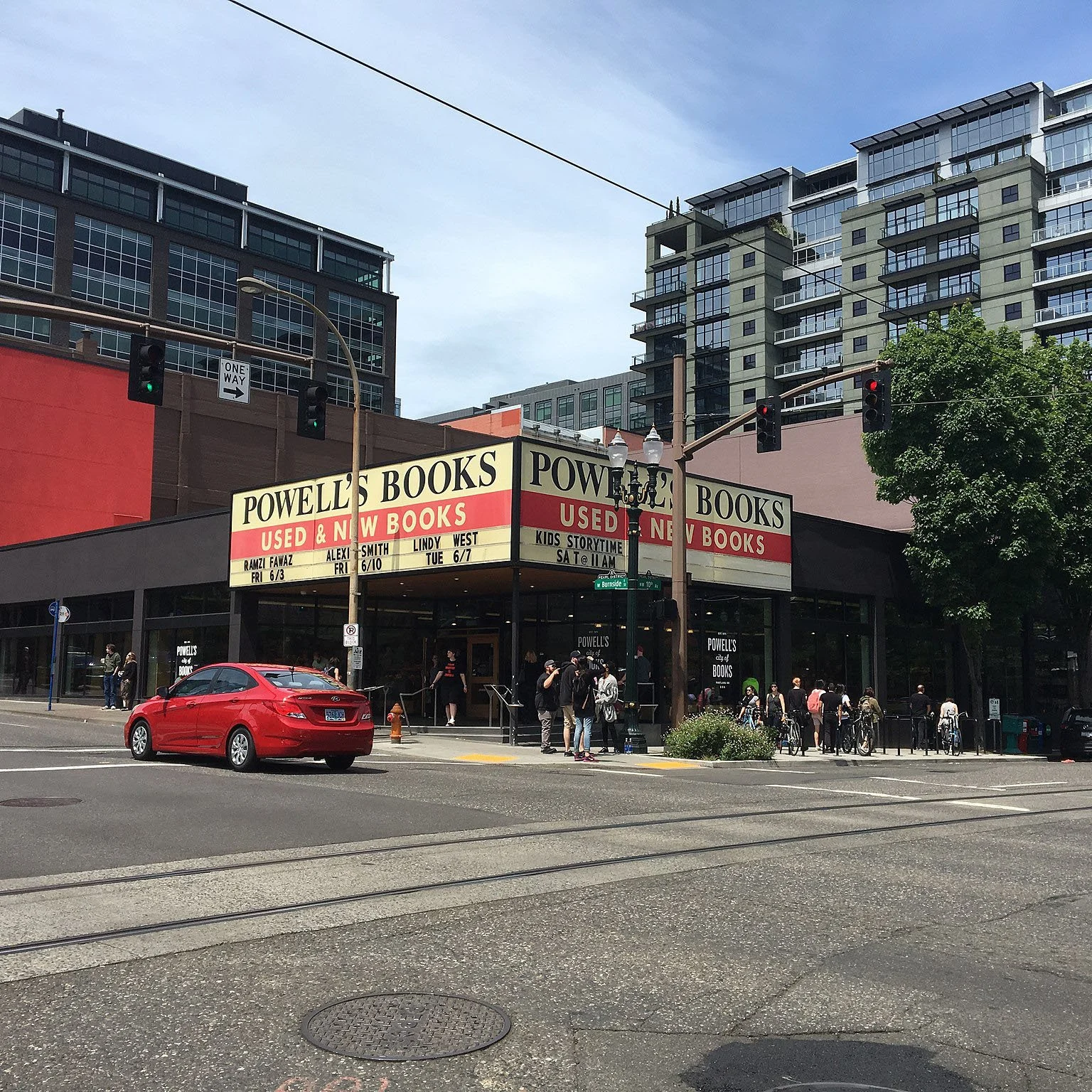Powells books as seen from corner.
