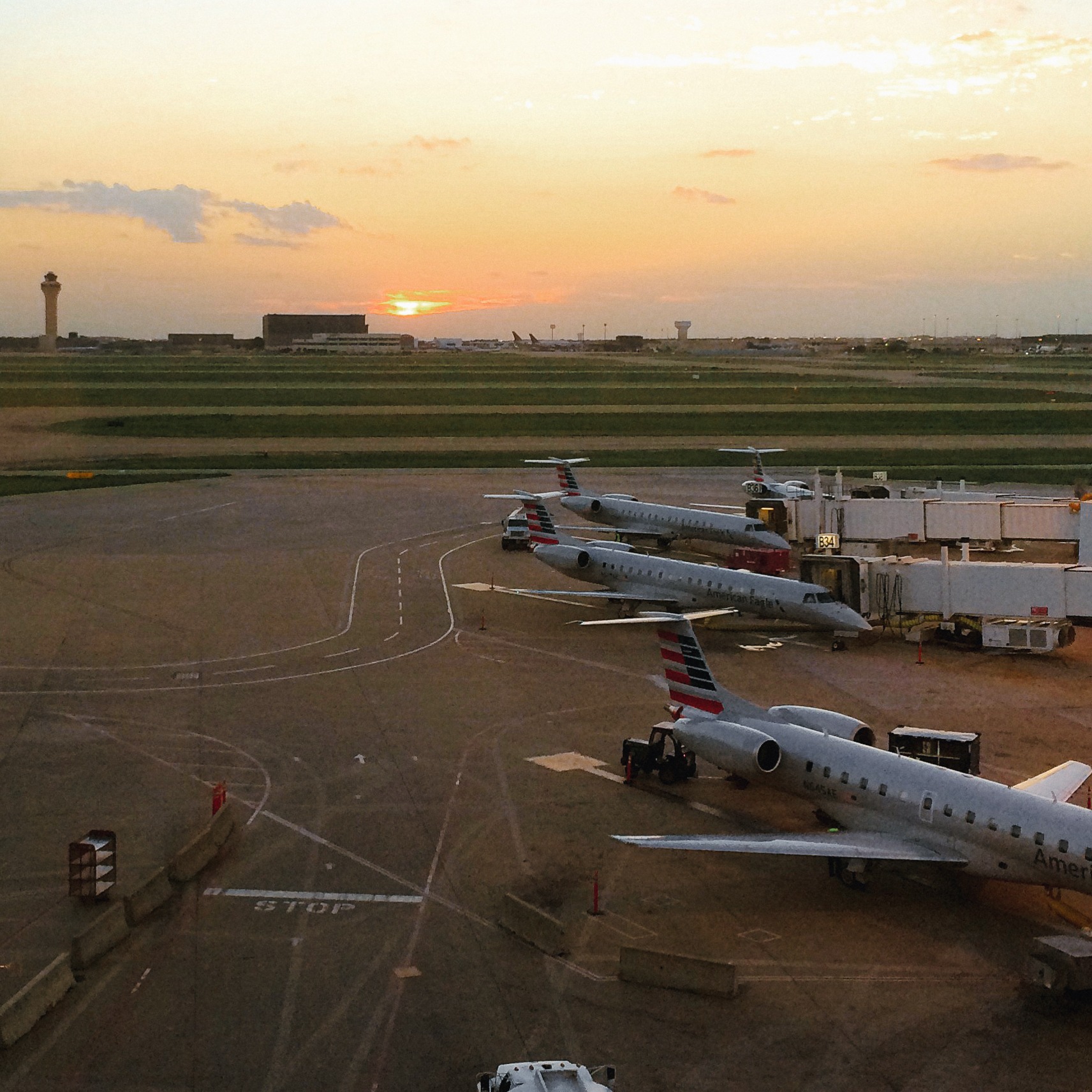 Wb air travel planes parked sunset
