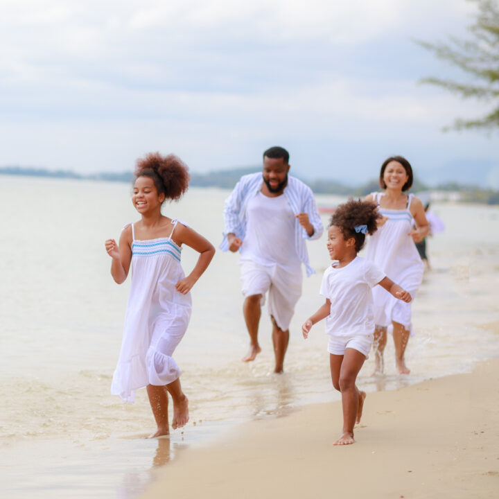 A family vacation on the beach.