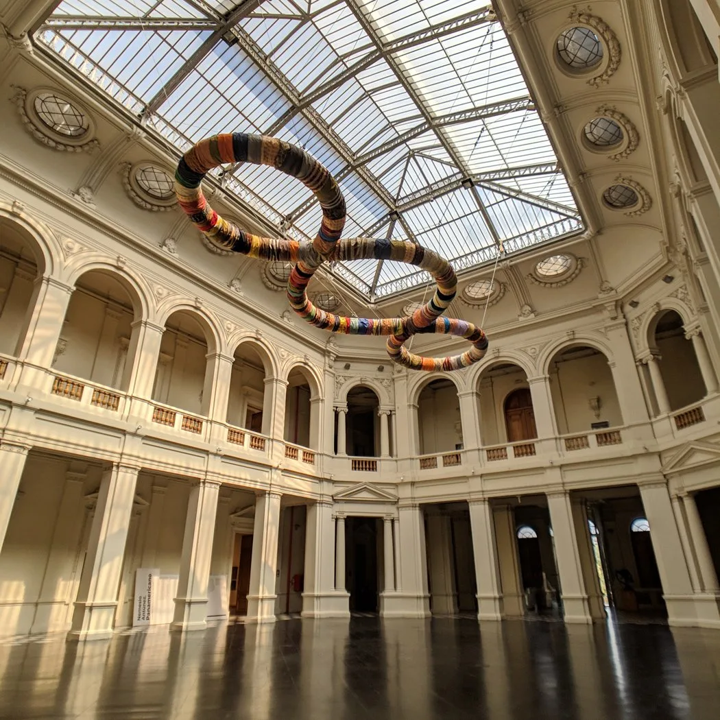 Art on the ceiling of a government building in santiago chile
