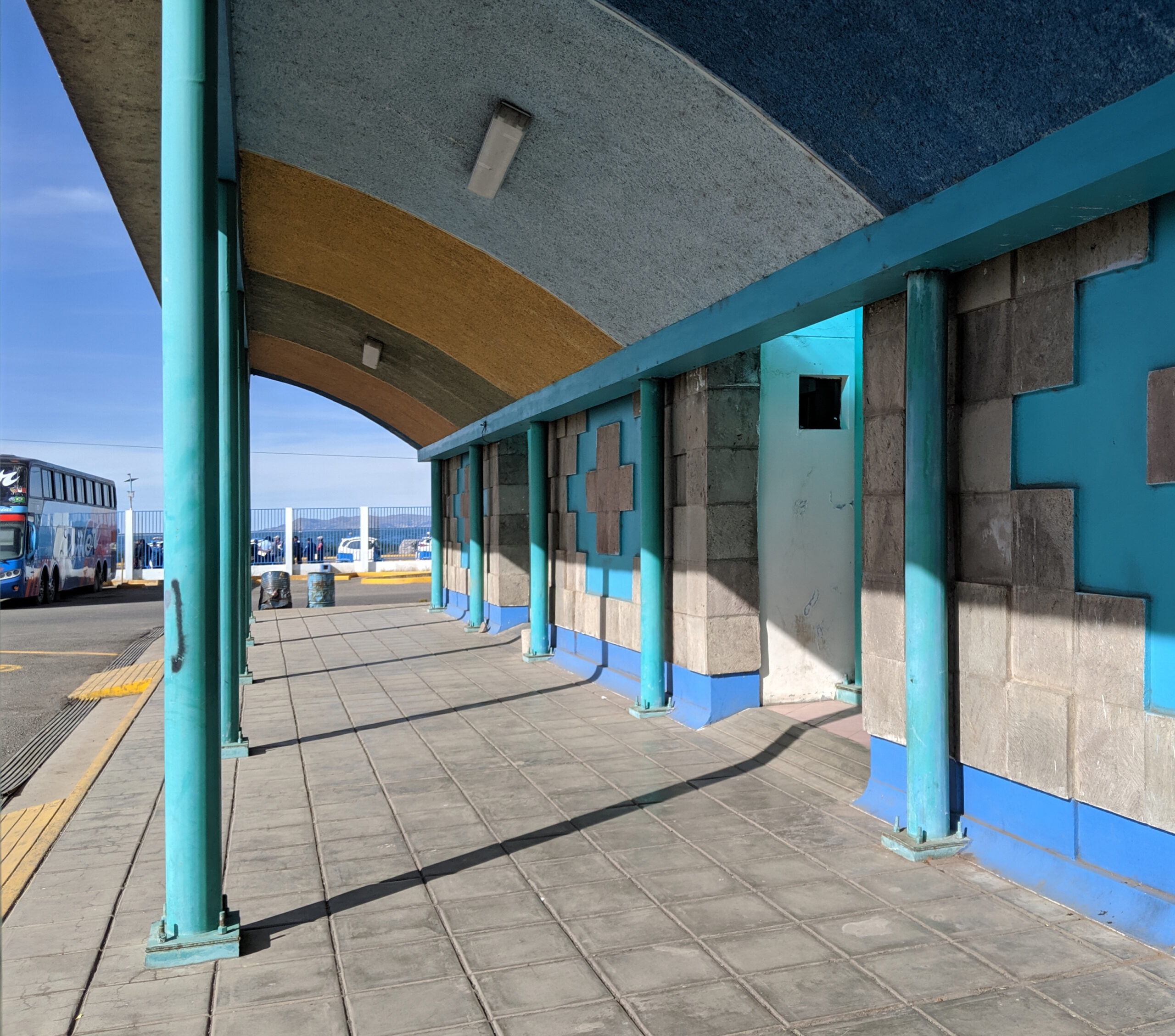 A south american bus station.