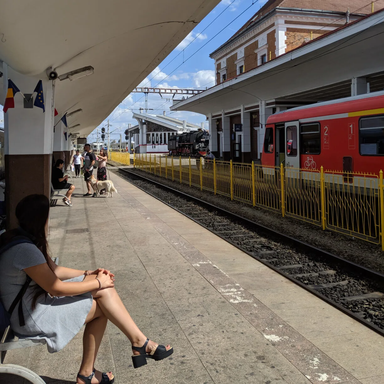 An outdoor train station in romania.