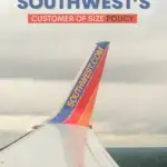 Read this before using southwest’s customer of size policy text on image of a plane wing