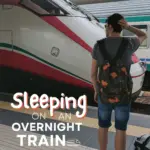 Sleeping on an overnight train 14 sleeper train tips text on image of a man waiting for a train