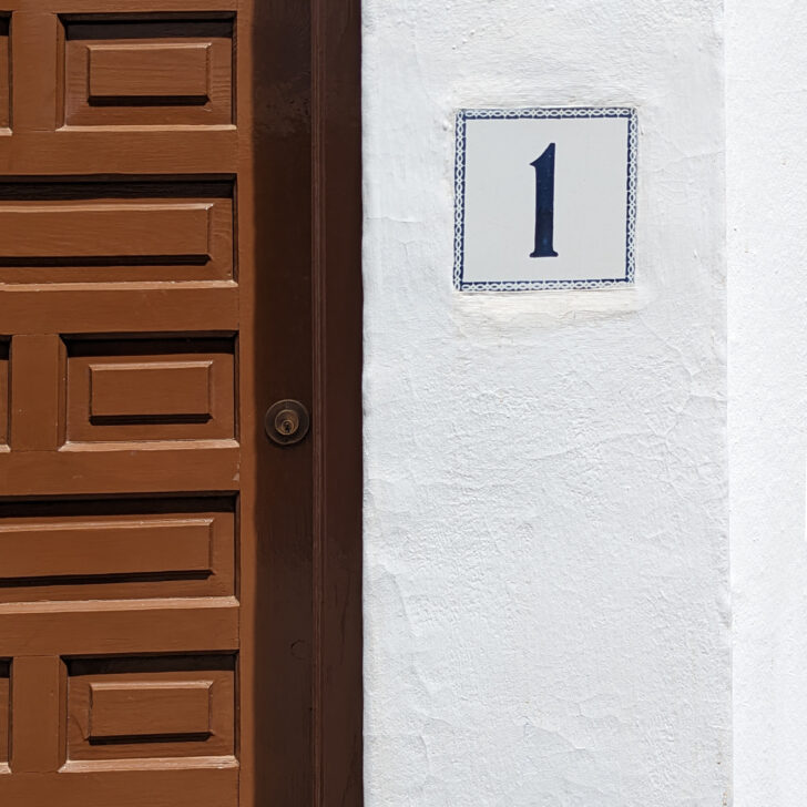 The door to an Airbnb apartment in Frigiliana Spain