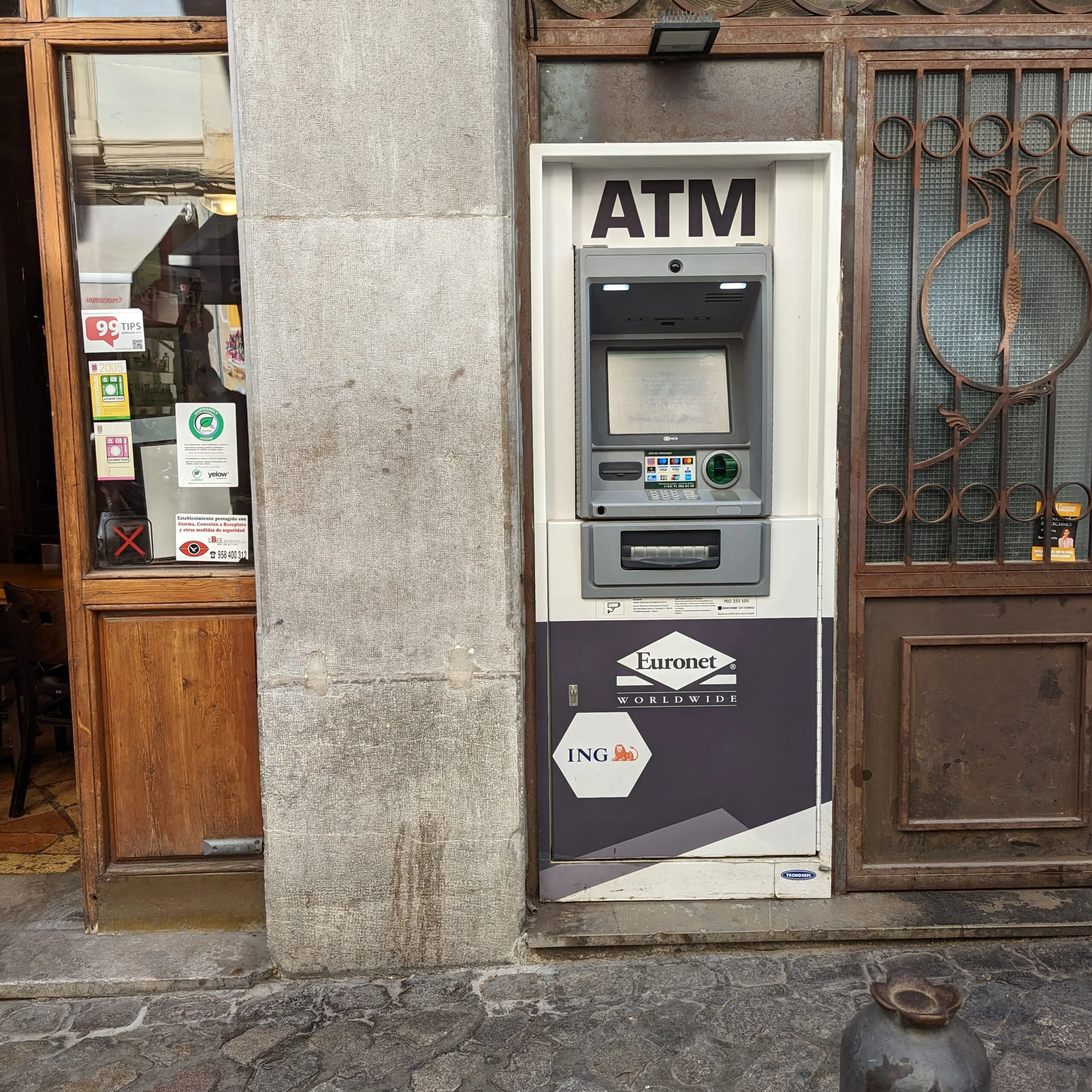 Euro net atms now come in colors other than blue and orange