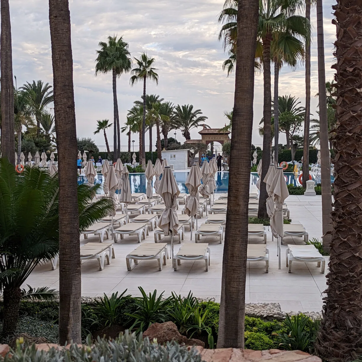 Poulin loungers at a all-inclusive resort in spain