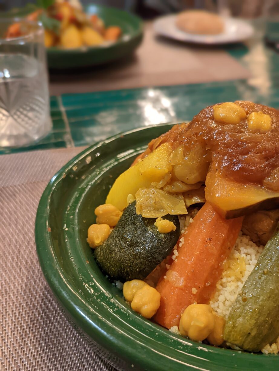 Couscous in amoroccan tagine.