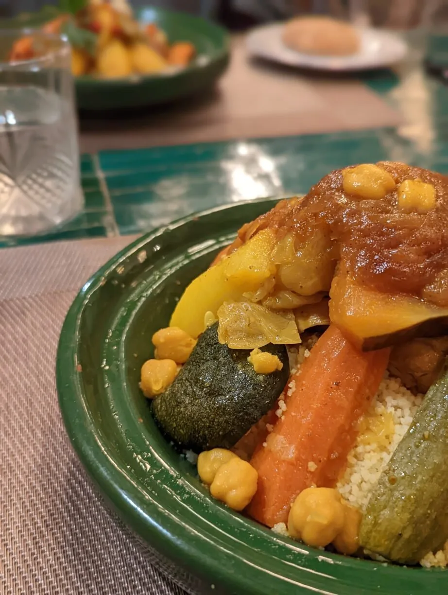 Couscous in amoroccan tagine.