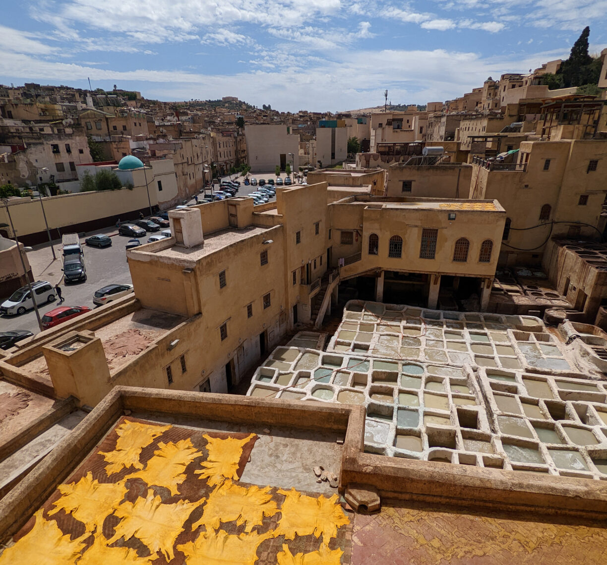 A leather tannery in morocco.