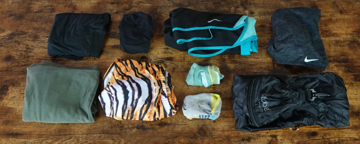 Clothes from my packing list.