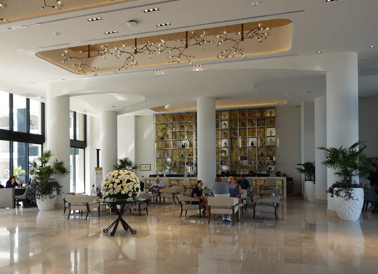 The lobby at villa la valencia resorts.