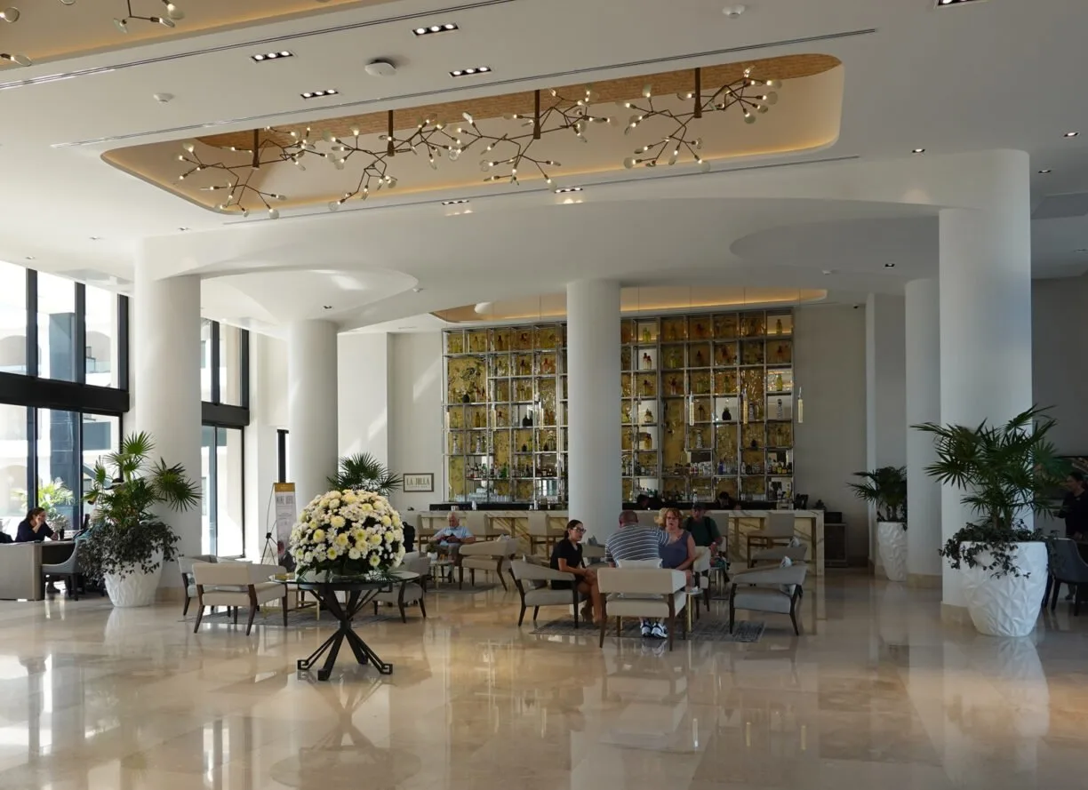The lobby at villa la valencia resorts.