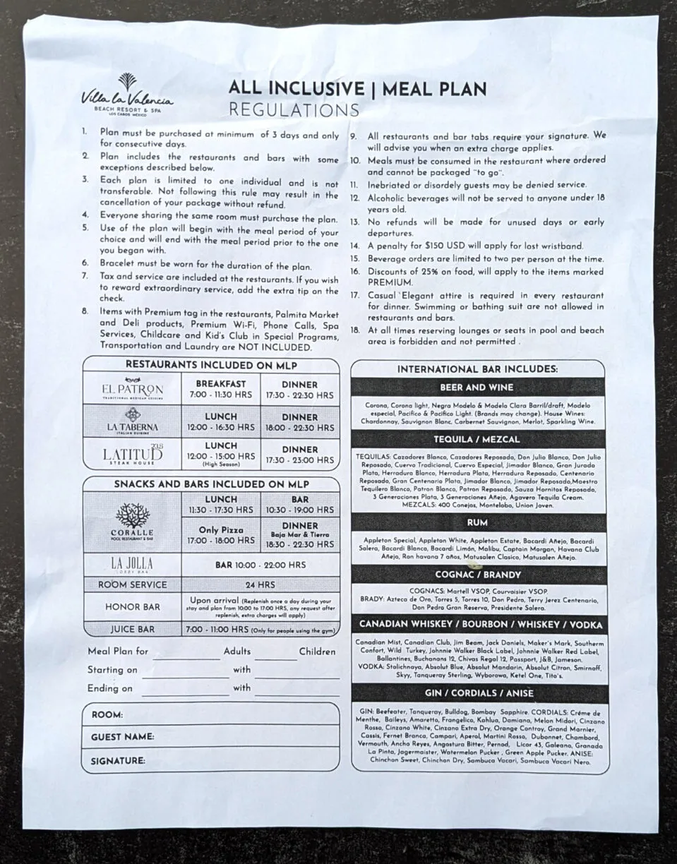 Resort disclosures